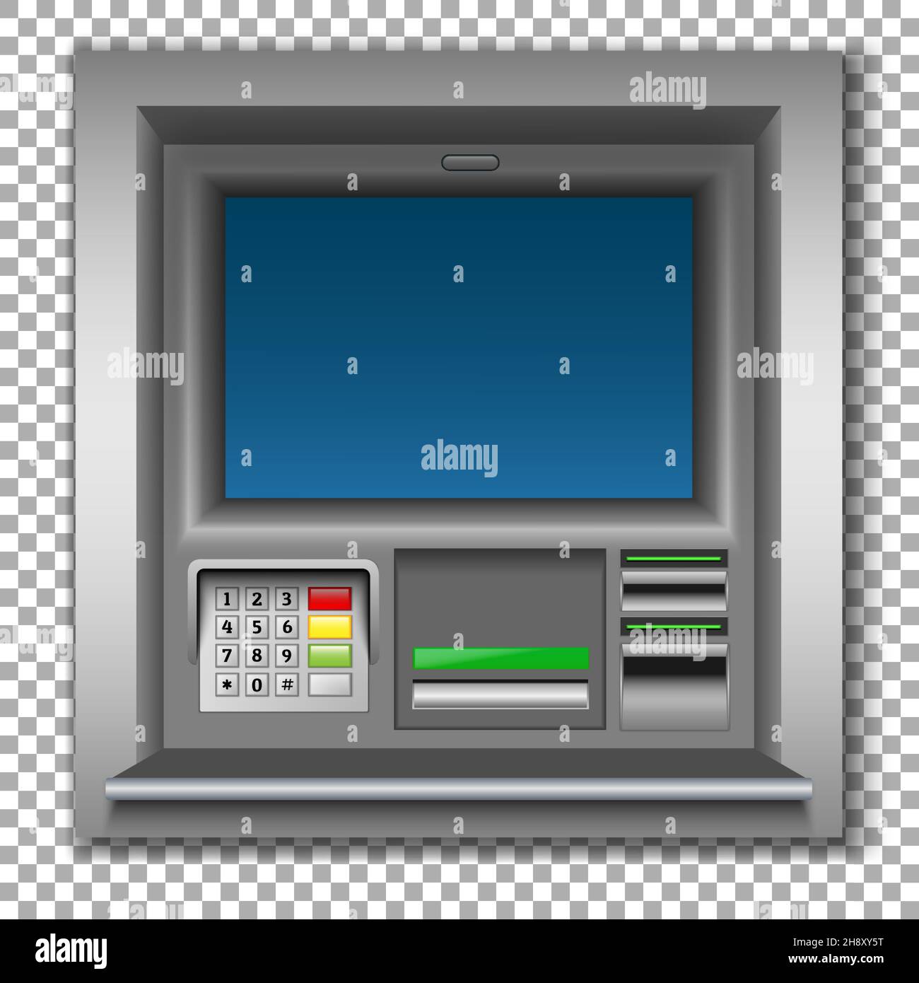 ATM machine in the wall of the building. Apparatus for withdrawing cash ...