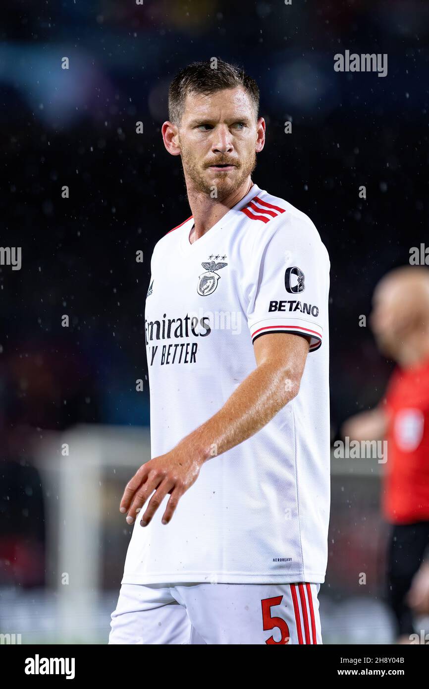 BARCELONA - NOV 23: Jan Vertonghen in action during the Uefa Champions League match between FC Barcelona and Benfica at the Camp Nou Stadium on Novemb Stock Photo