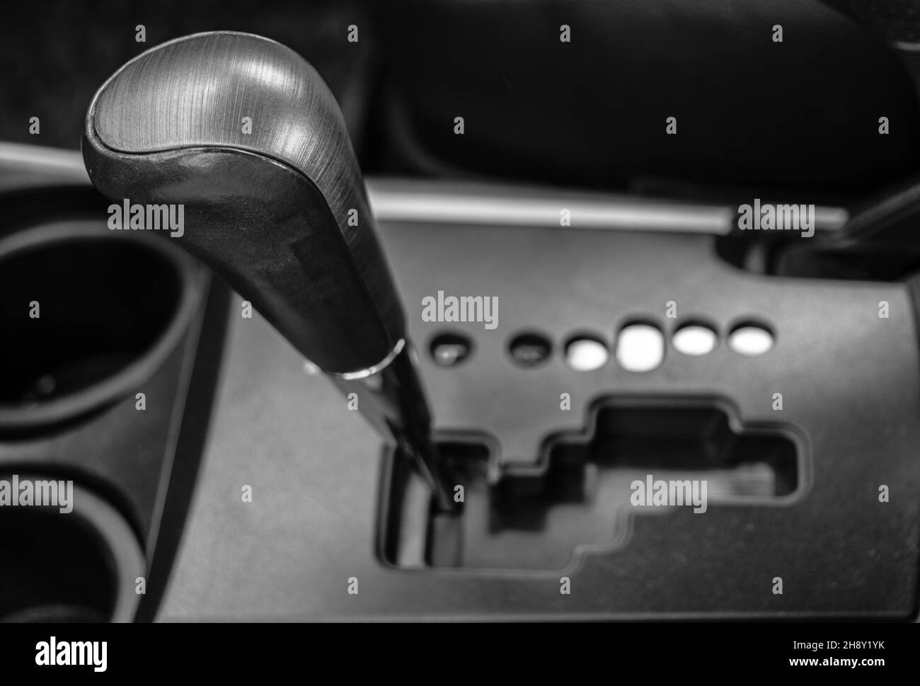 The transmission handle in the car Stock Photo Alamy
