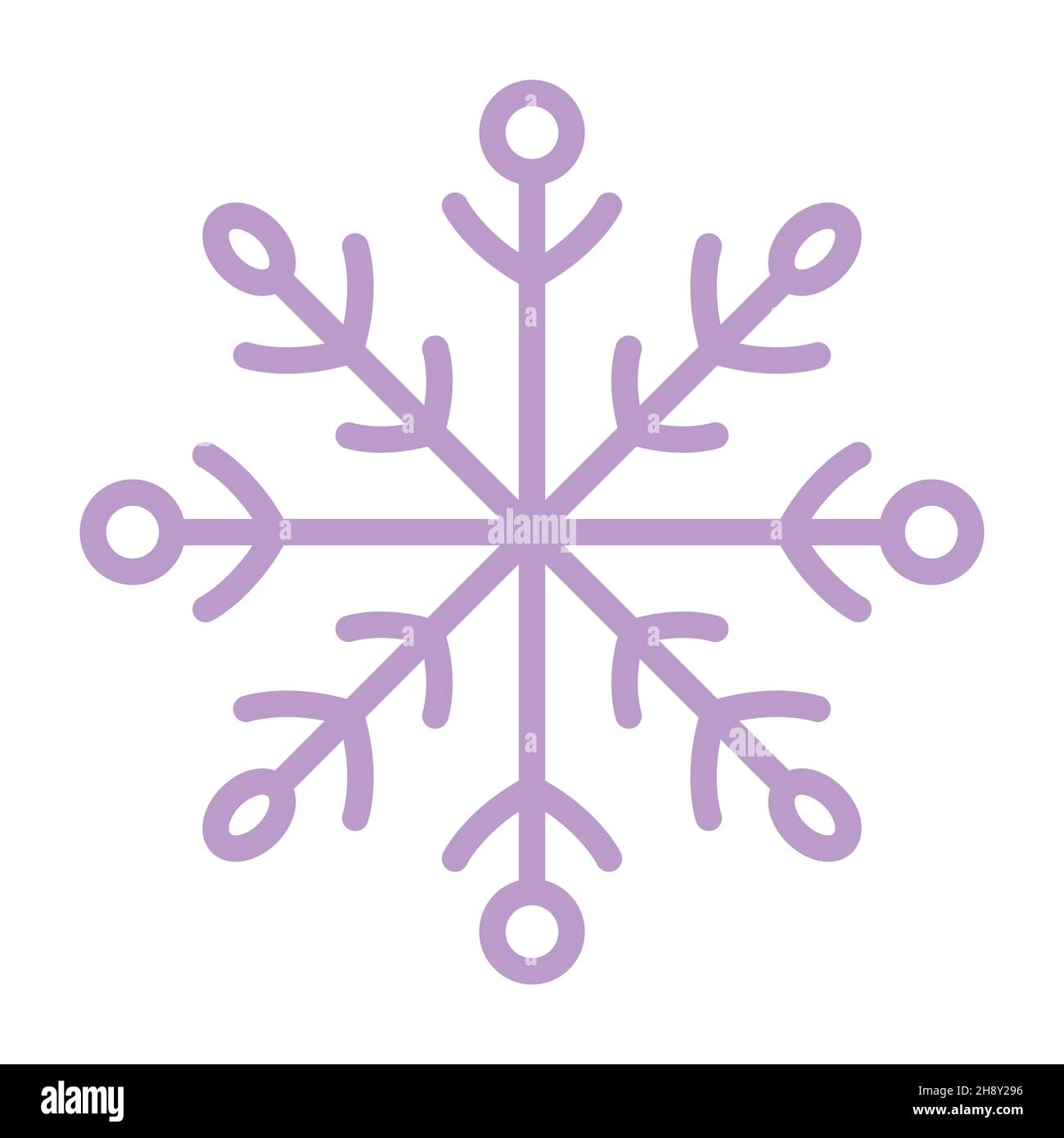 Snowflake icon. Simple flat vector line illustration isolated on white ...