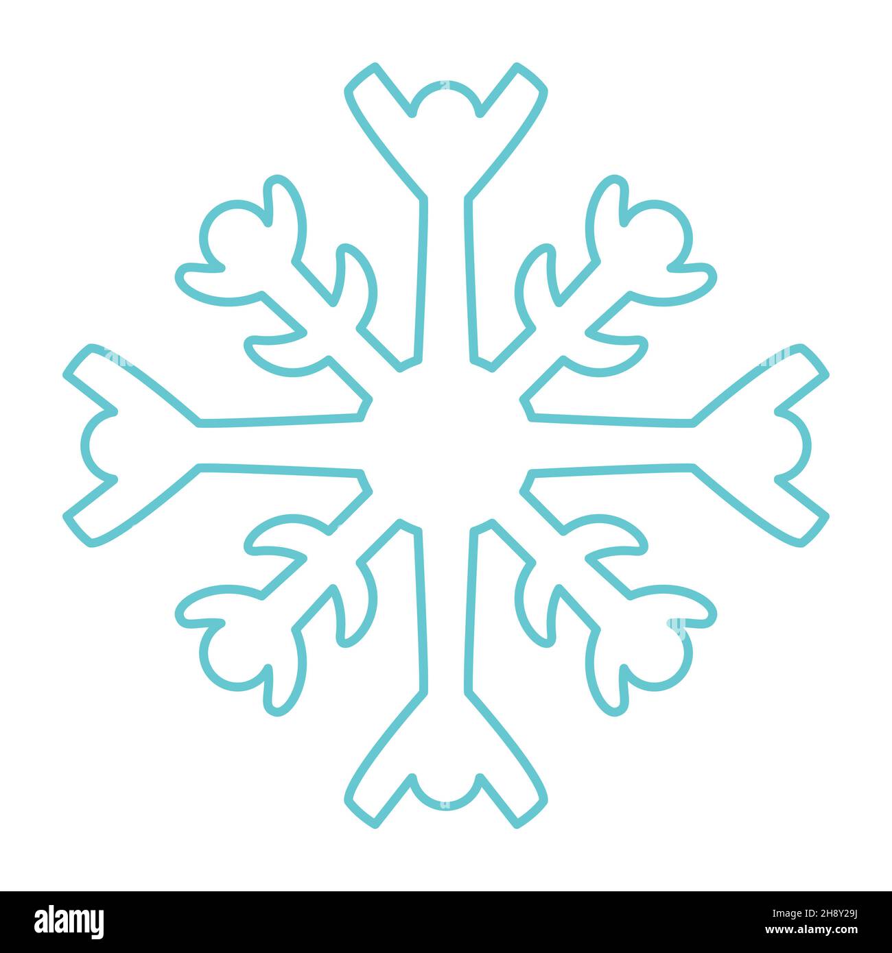 Snowflake icon. Simple flat vector line illustration isolated on white ...
