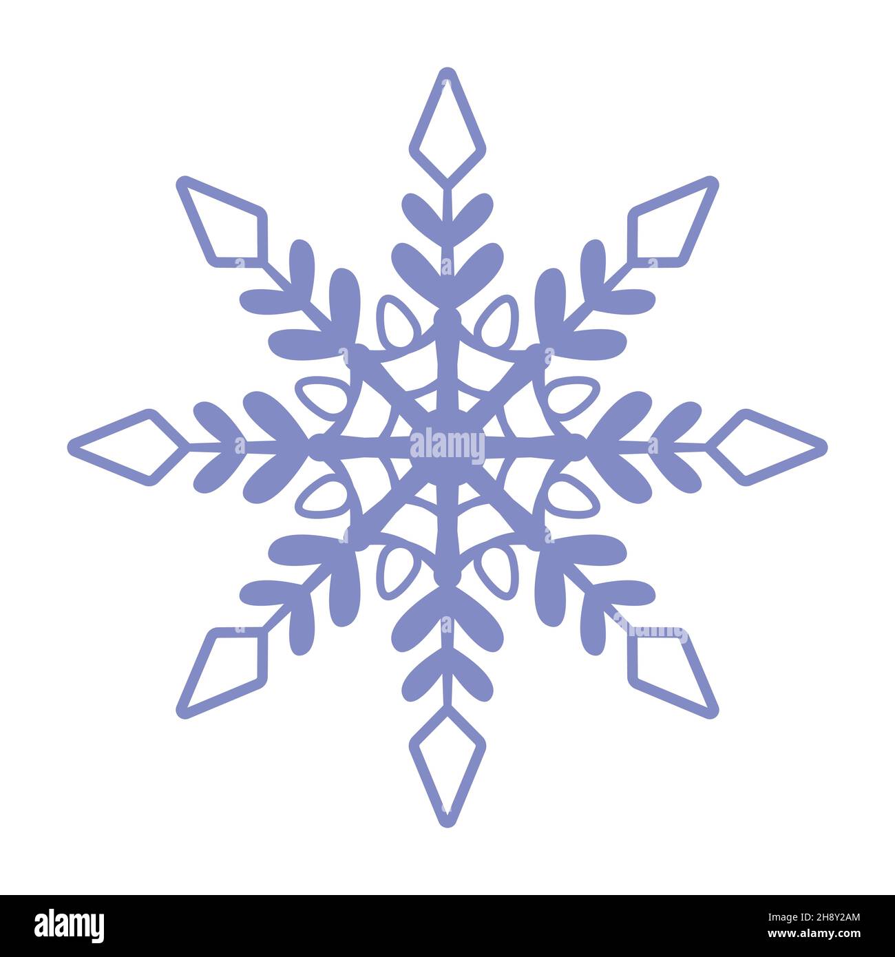 Snowflake icon. Simple flat vector line illustration isolated on white ...