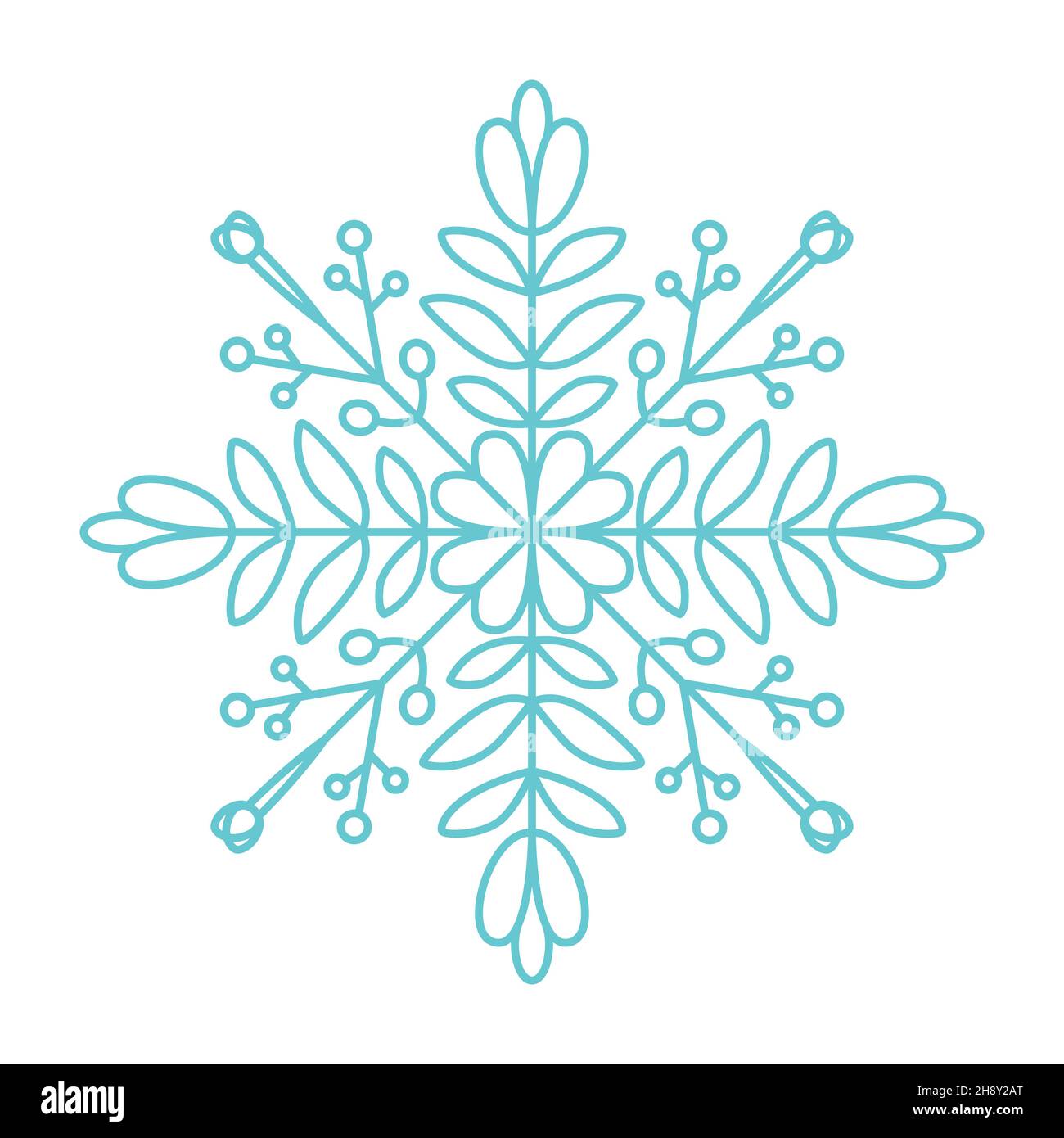 Snowflake icon. Simple flat vector line illustration isolated on white ...