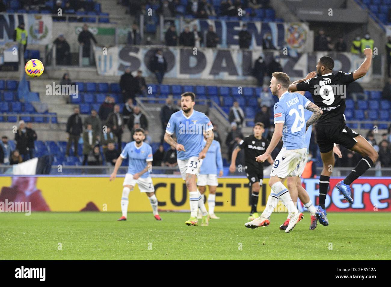 Rome, Italy. 02nd Dec, 2021. Norberto Bercique Gomes Betuncal (Udinese) gol 0-1 during the Italian Football Championship League A 2021/2022 match between SS Lazio vs Udinese Calcio at the Olimpic Stadium in Rome on 02 December 2021. Credit: Independent Photo Agency/Alamy Live News Stock Photo