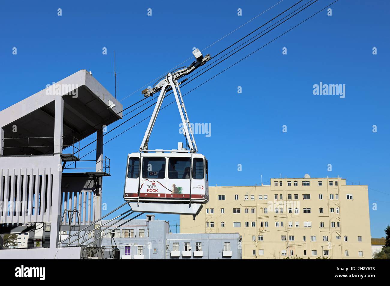 Cable Car to the Top of the Rock in Gibraltar Stock Photo Alamy