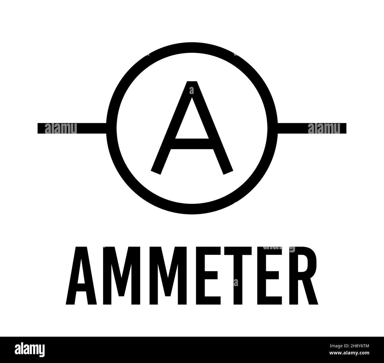 Ammeter electronic component, vector icon flat design concept