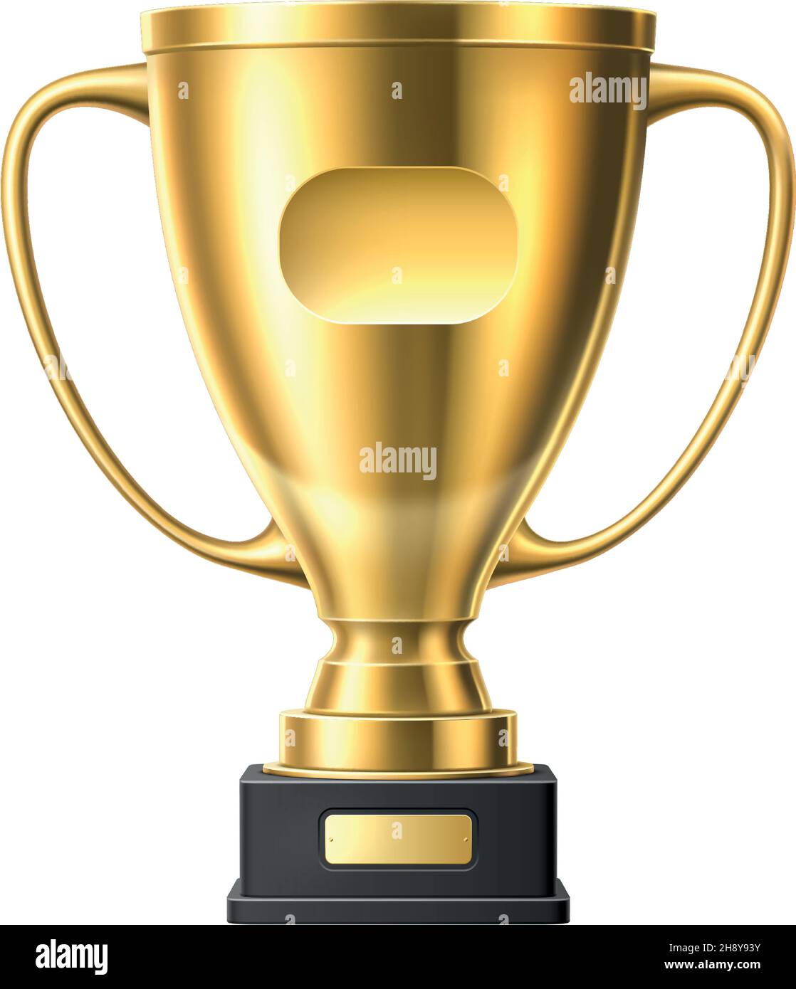 Golden goblet on pedestal. Realistic trophy cup award Stock Vector ...