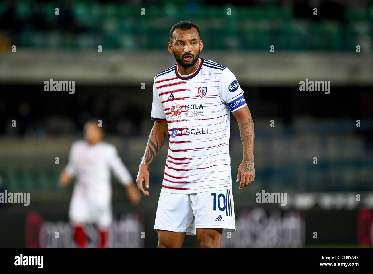 Marcantonio Bentegodi stadium, Verona, Italy, November 30, 2021, Galvao Joao Pedro (Cagliari) portrait  during  Hellas Verona FC vs Cagliari Calcio - Stock Photo