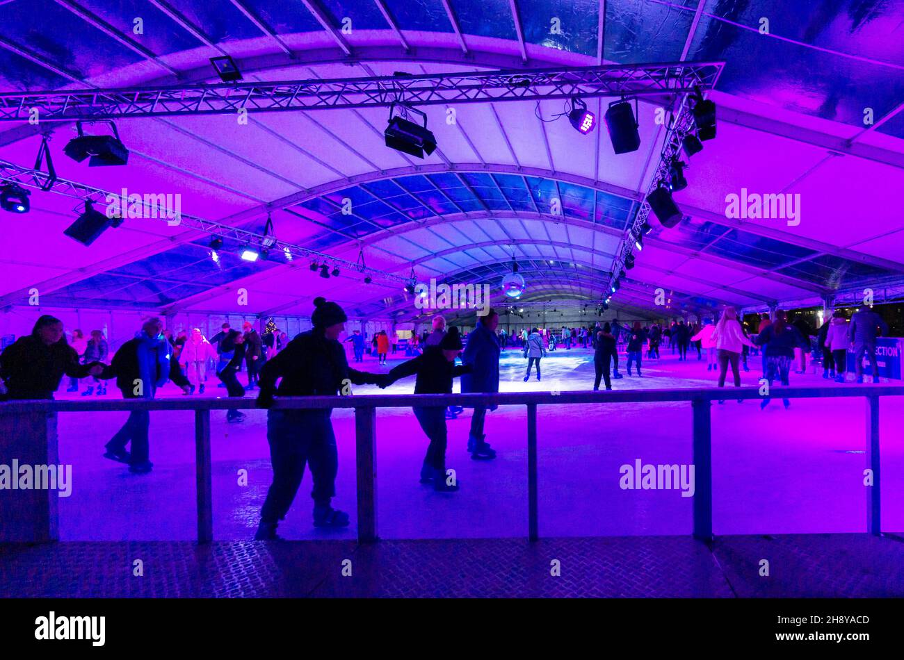 Ice skating rink at the Waterfront Pier Head Stock Photo