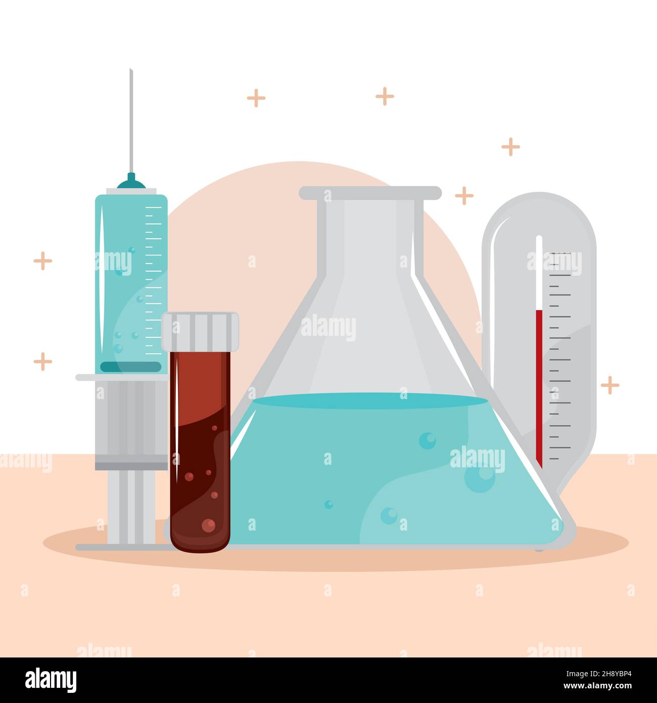 medical flasks and syringe Stock Vector Image & Art - Alamy