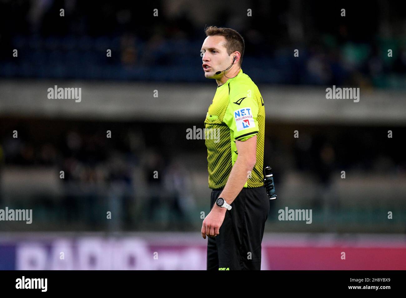 Pisa, Italy. 06th May, 2023. The referee Francesco Cosso during the Italian  soccer Serie B match AC Pisa vs Frosinone Calcio on May 06, 2023 at the  Arena Garibaldi in Pisa, Italy (