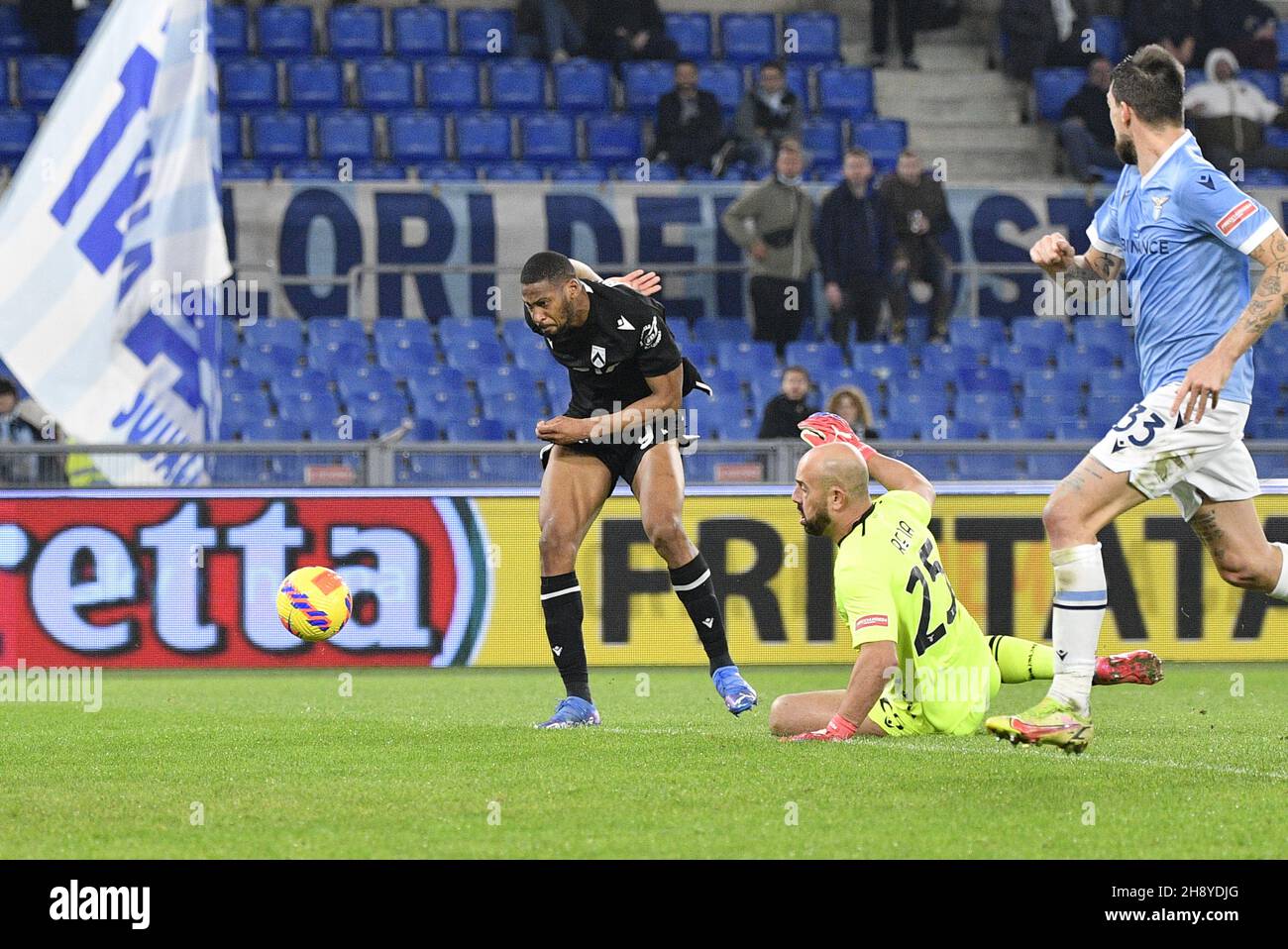 Rome, Italy. 02nd Dec, 2021. Norberto Bercique Gomes Betuncal (Udinese) gol 0-2 during the Italian Football Championship League A 2021/2022 match between SS Lazio vs Udinese Calcio at the Olimpic Stadium in Rome on 02 December 2021. Credit: Independent Photo Agency/Alamy Live News Stock Photo