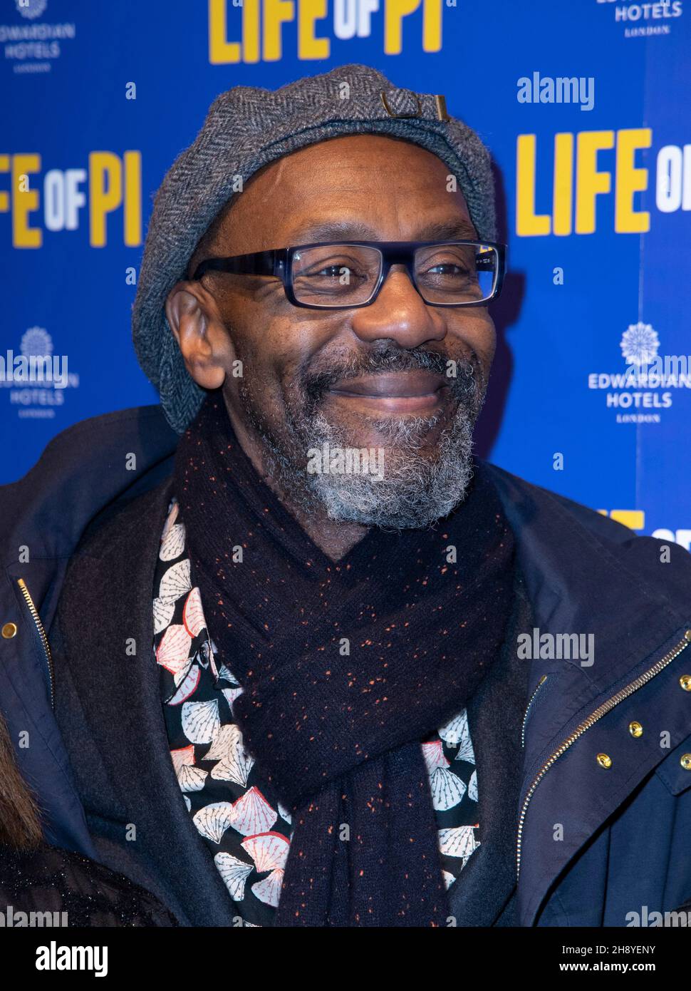 LONDON - ENGLAND DEC 2: Lenny Henry attends the 'Life of Pi' opening night play at Wyndham Theatre, London, England on the 2nd December 2021. Photo by Gary Mitchell/Alamy Live News Stock Photo