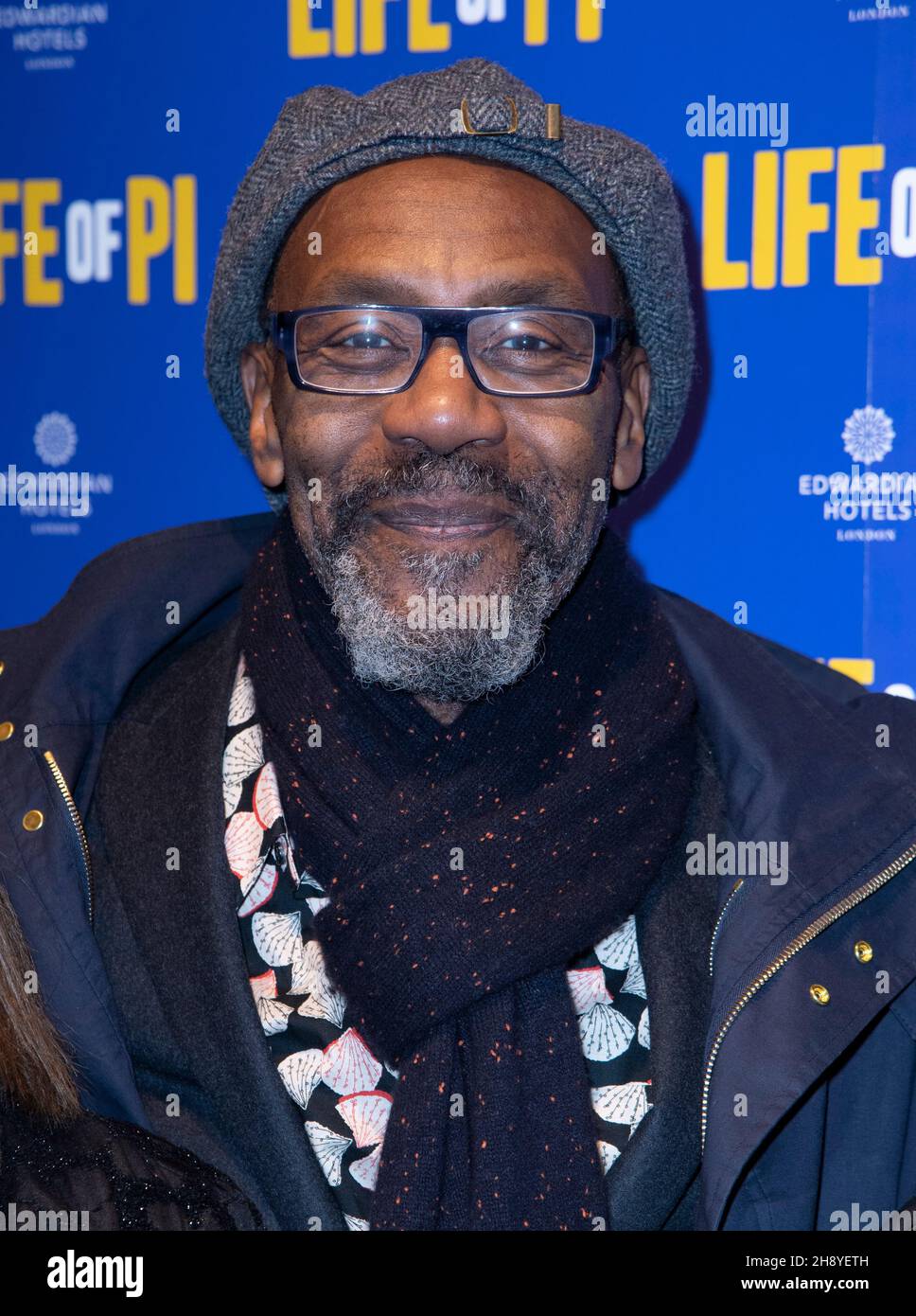 LONDON - ENGLAND DEC 2: Lenny Henry attends the 'Life of Pi' opening night play at Wyndham Theatre, London, England on the 2nd December 2021. Photo by Gary Mitchell/Alamy Live News Stock Photo