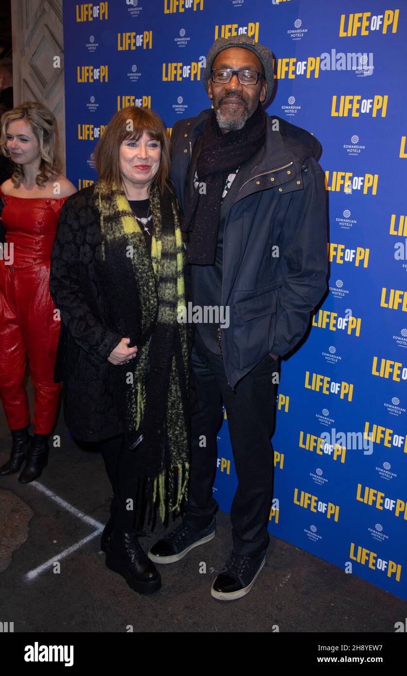 LONDON - ENGLAND DEC 2: Lenny Henry and Lisa Makin attend the 'Life of Pi' opening night play at Wyndham Theatre, London, England on the 2nd December 2021. Photo by Gary Mitchell/Alamy Live News Stock Photo