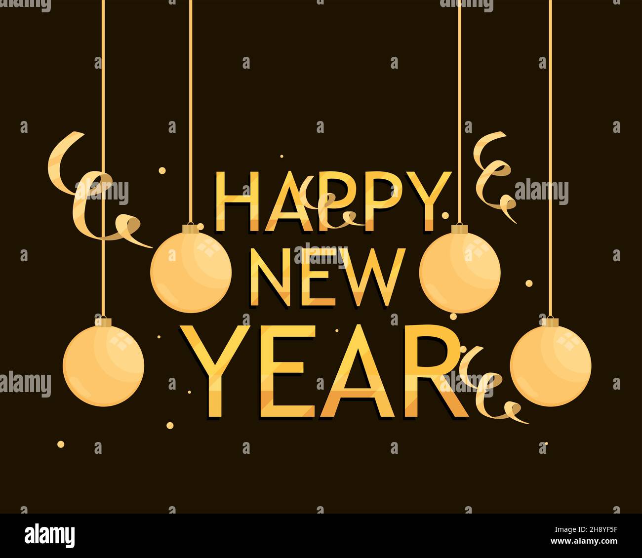 happy new year golden card Stock Vector Image & Art - Alamy