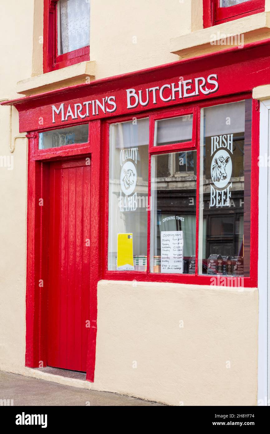 Martin's Butcher's, Goleen Village, County Cork, Ireland Stock Photo