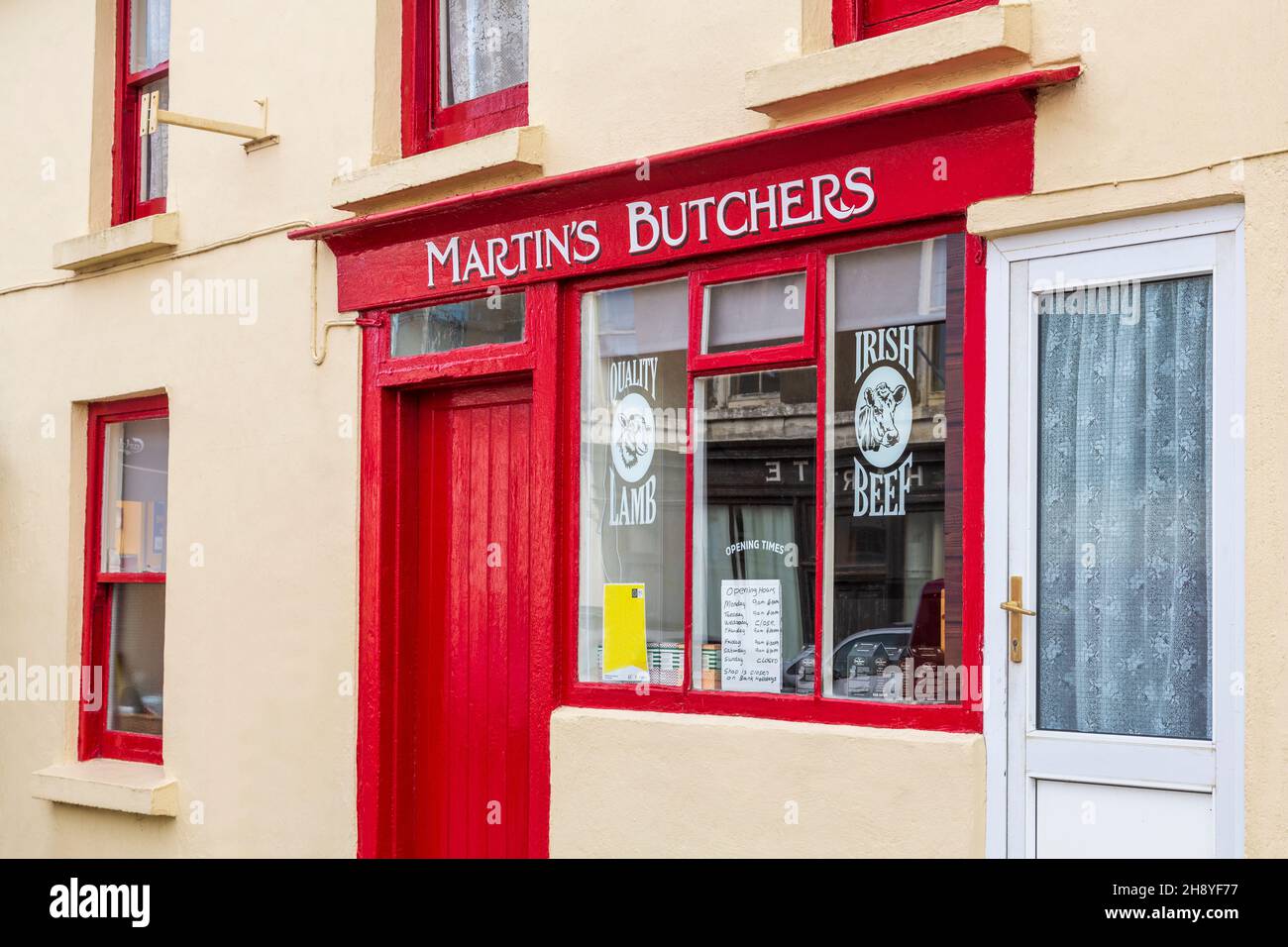 Martin's Butcher's, Goleen Village, County Cork, Ireland Stock Photo