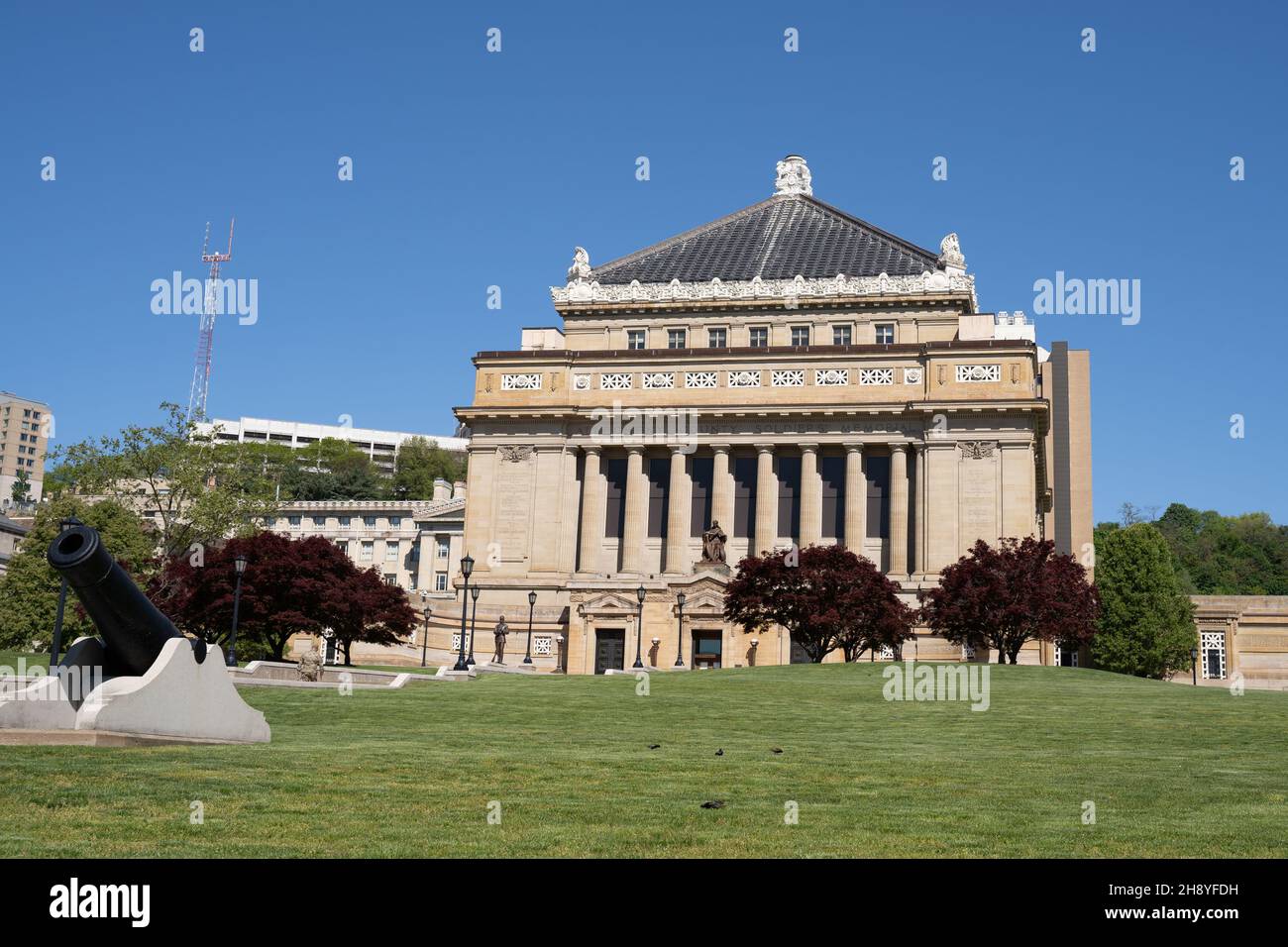 Pittsburgh, Pennsylvania-May 13, 2021: Soldiers and Sailors National Military Museum and Memorial is on the National Register of Historic Places, Pitt Stock Photo