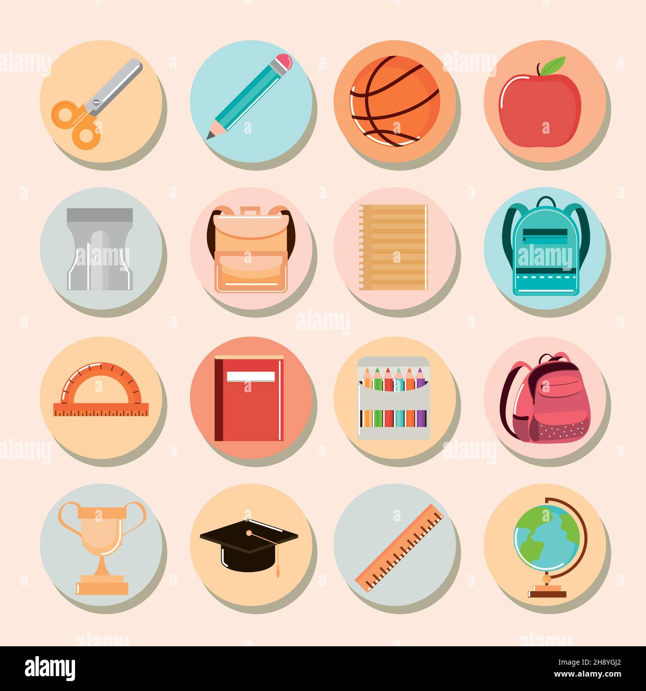 set of school Stock Vector Image & Art - Alamy