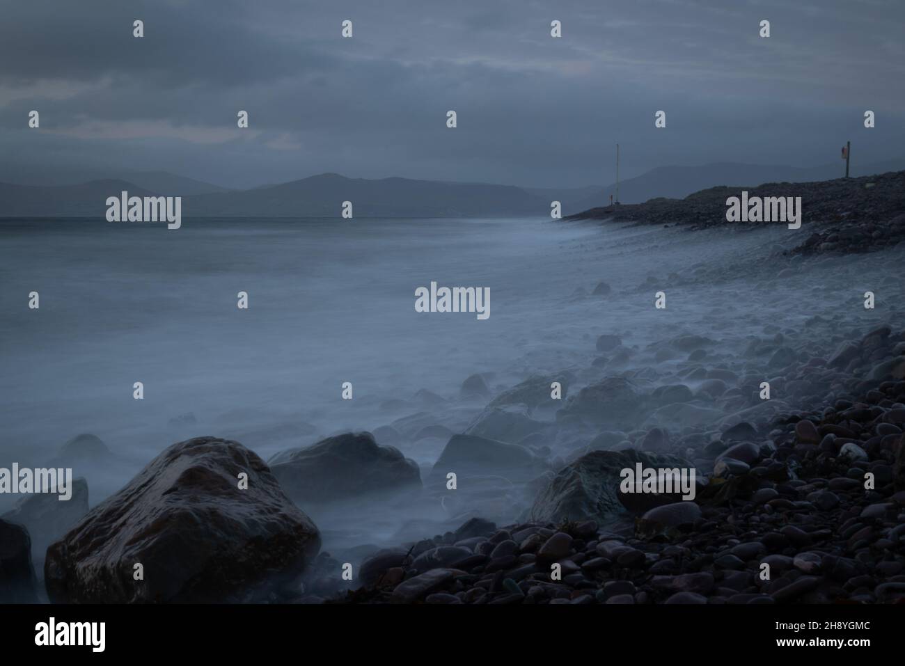 Beautiful shot of a coast on a foggy day Stock Photo - Alamy