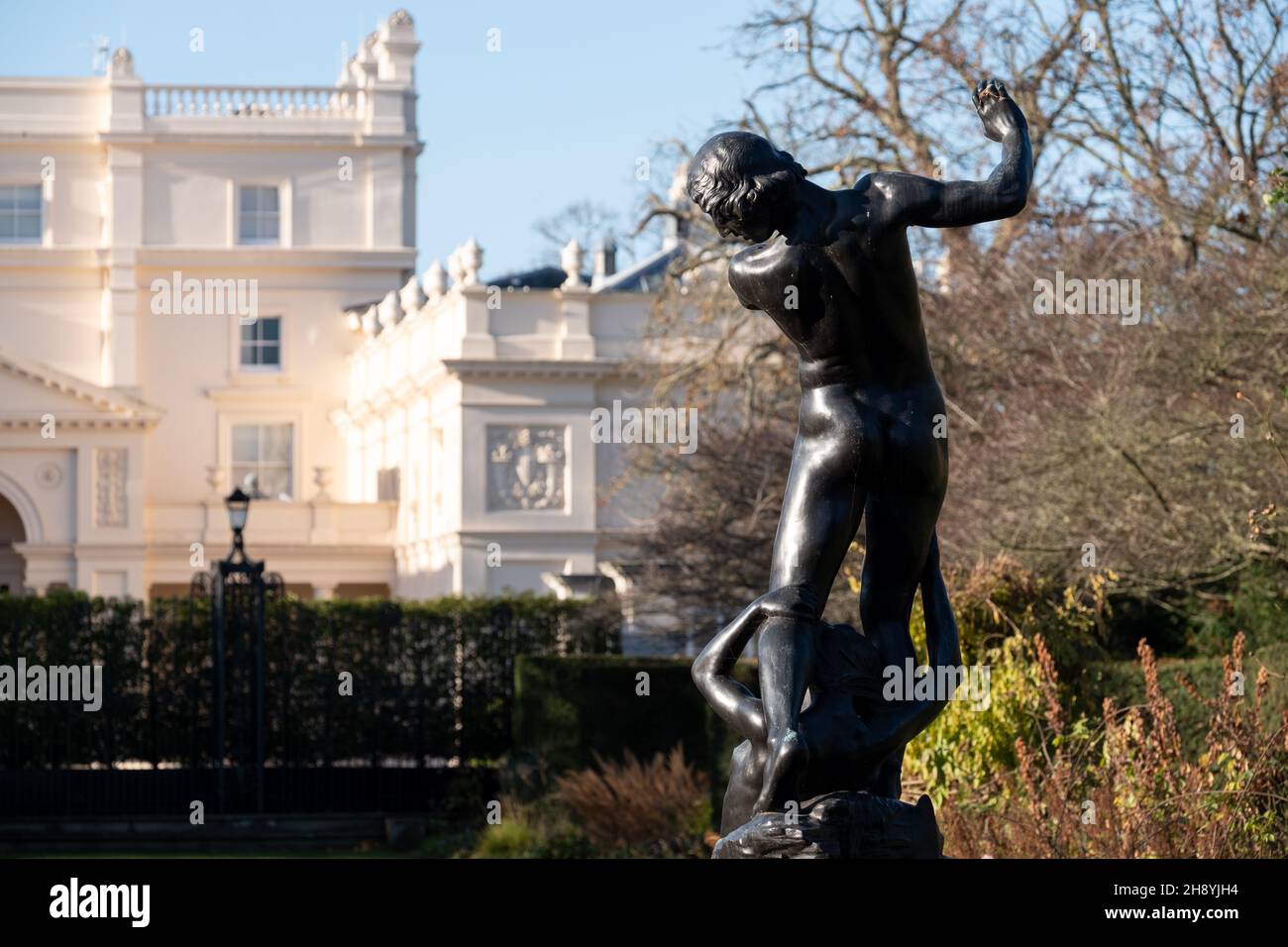 View of St John's Lodge, Regent's Park, London UK, photographed on a ...