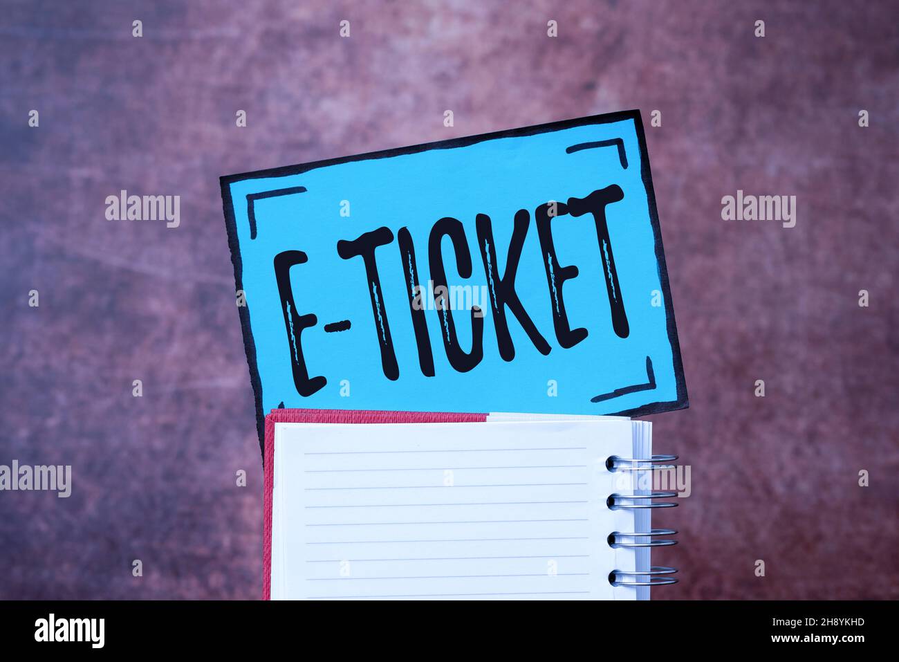 E Ticket Ride Sign Sign displaying E Ticket. Word Written on Digital ticket that is as ...