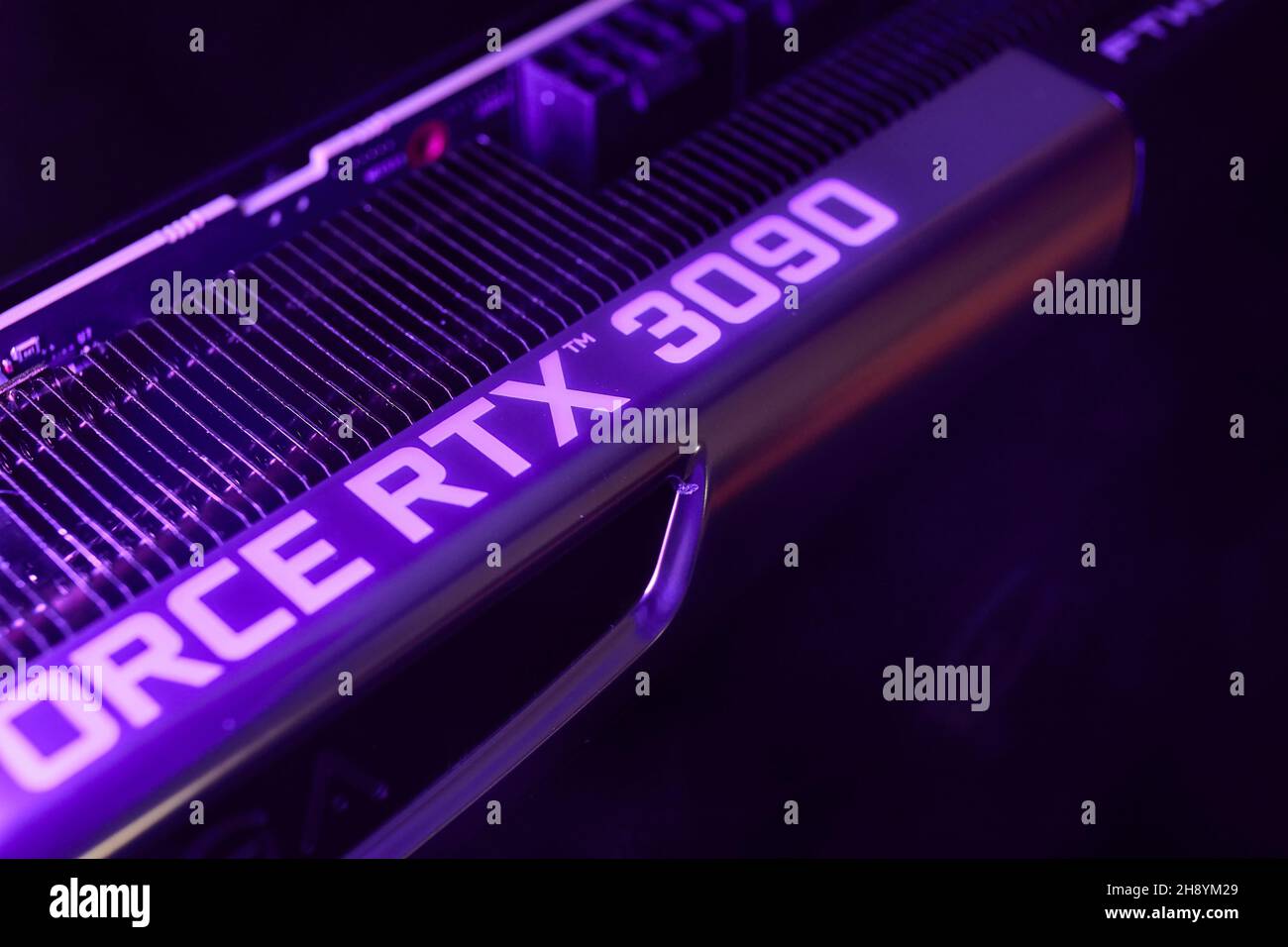 Geforce RTX 3090 Nvidia GPU graphics card detail Stock Photo