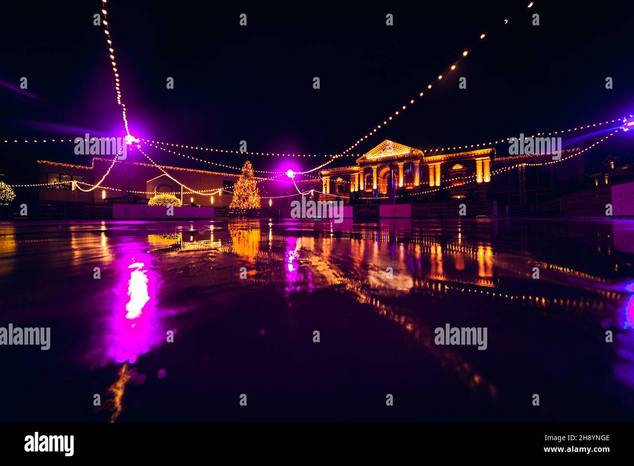 KLAIPEDA, LITHUANIA Dec 06, 2019 A beautiful night view of Christmas