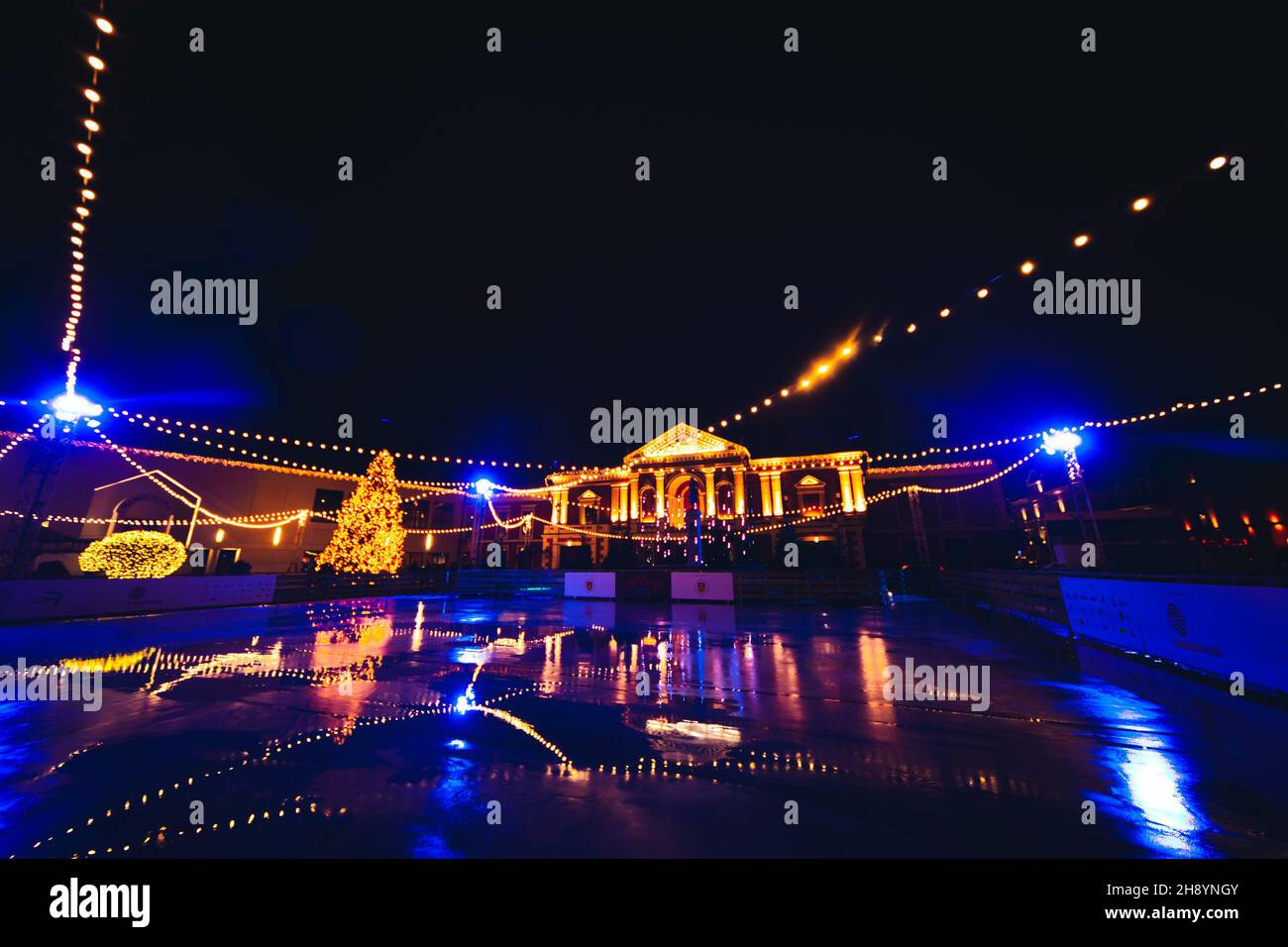 KLAIPEDA, LITHUANIA Dec 06, 2019 A beautiful night view of Christmas