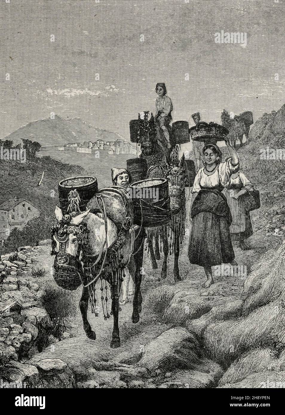 A vintage scene in Catalonia, Spain, circa 1900 Stock Photo