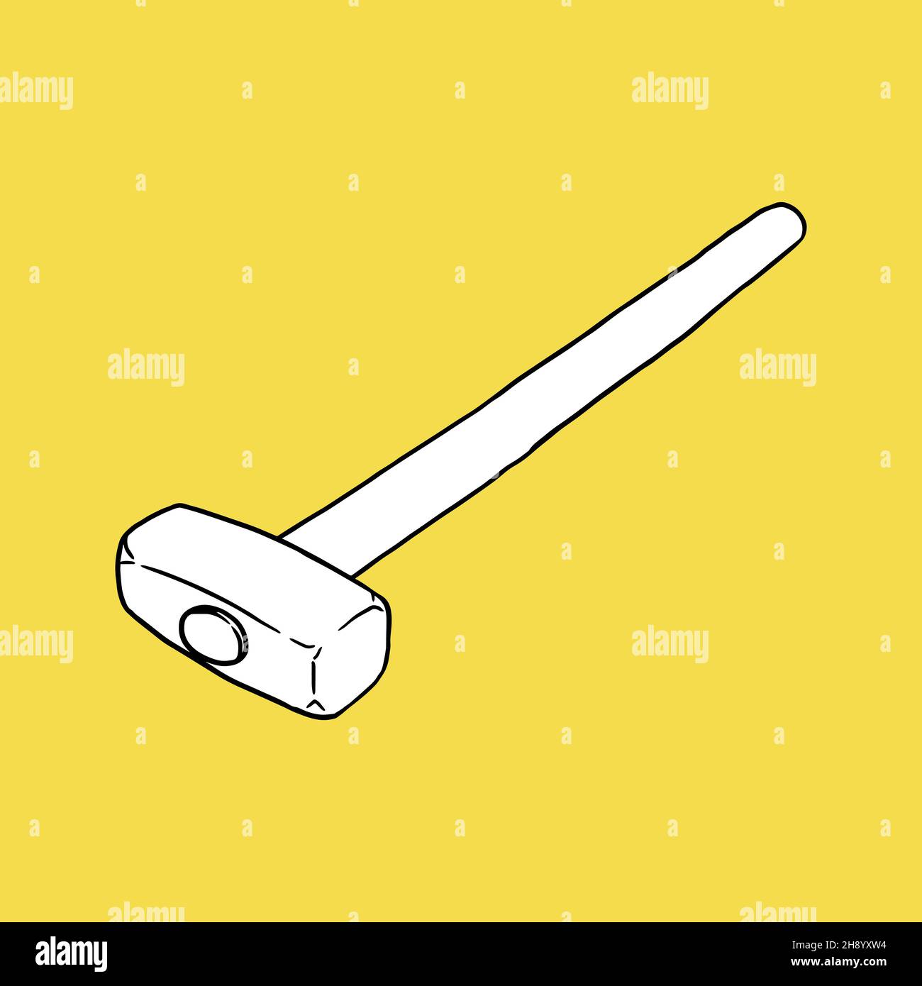 illustration of hammer. Hand drawn. - Vector Stock Vector