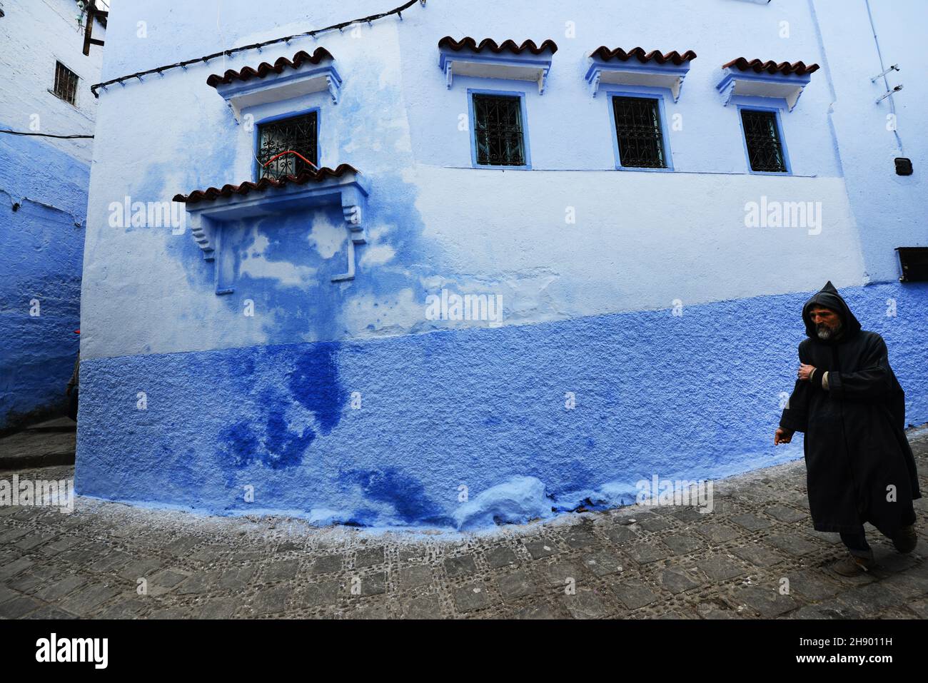 Traditionally blue painted houses in the medina of Chefchaouen in the