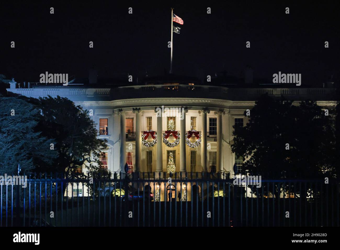 A view of the White House during the National Christmas Tree Lighting