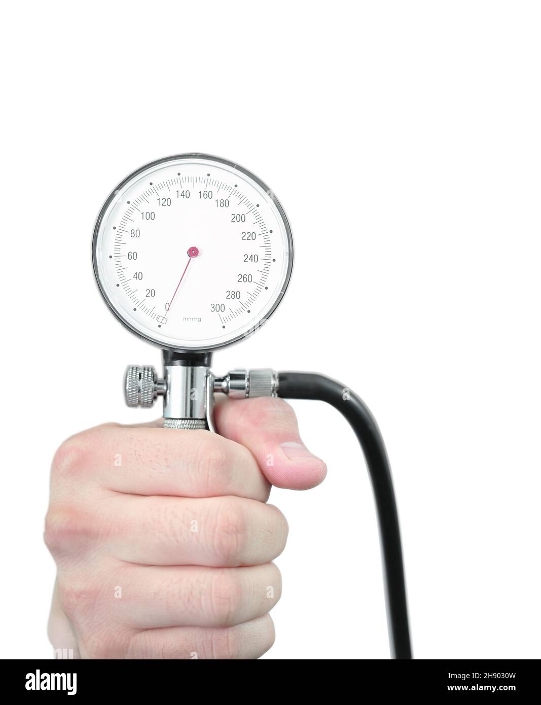 Blood pressure meter in the male hand Stock Photo Alamy