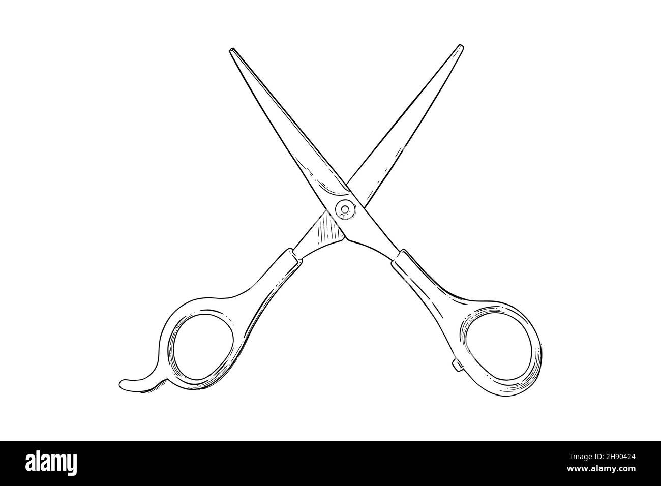 hair scissors drawing