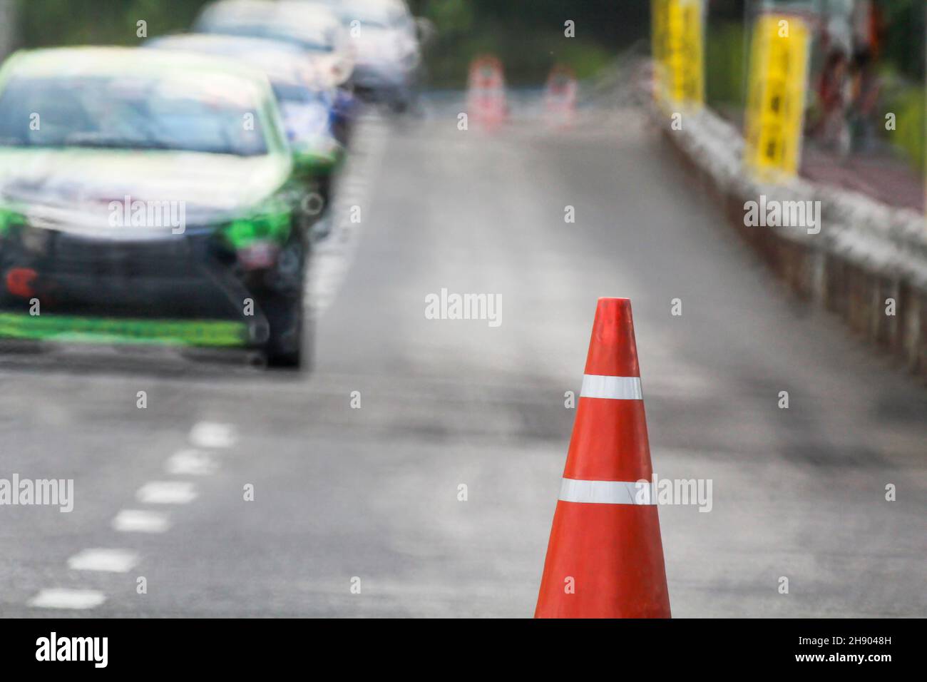 Orange traffic cones hires stock photography and images Alamy