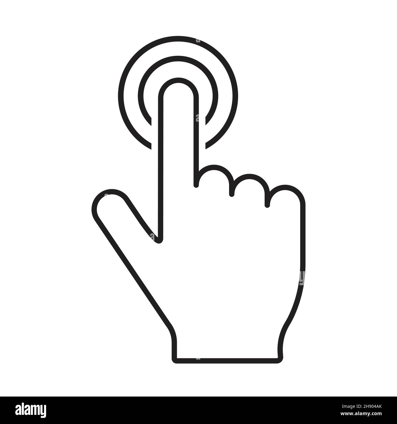 Hand pushing the button of ring door bell icon vector for graphic design, logo, web site, social media, mobile app, UI Stock Vector