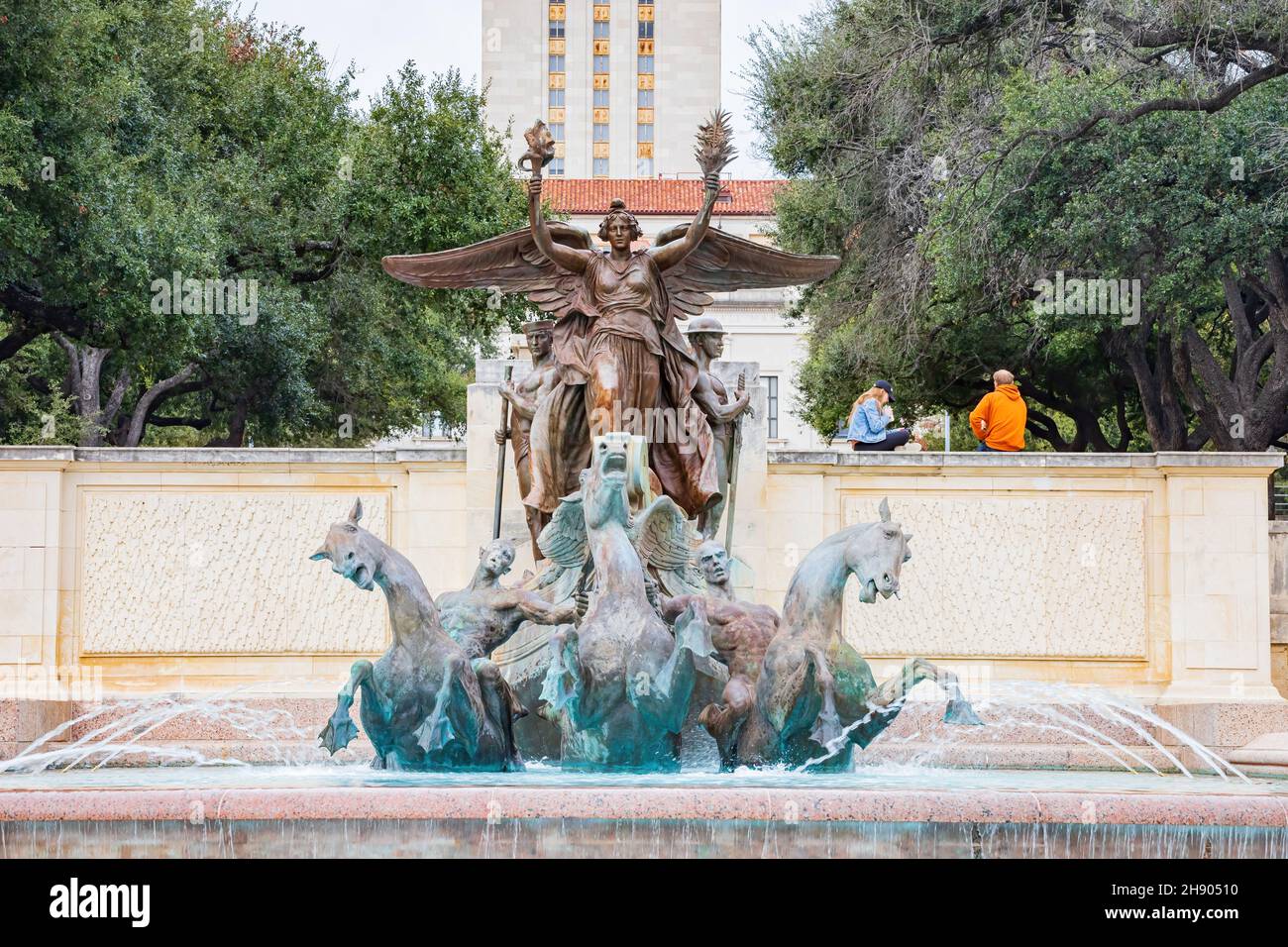 Overcast view of the campus of University of Texas at Austin, Texas Stock Photo