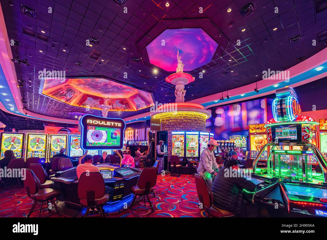 Texas, NOV 28 2021, Interior view of the WinStar World Casino and Resort Stock Photo