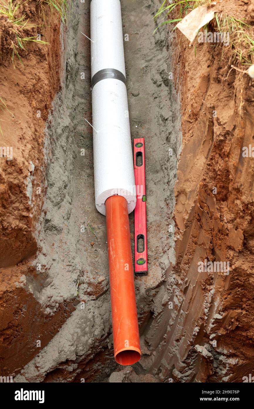 Installation of water main, sanitary sewer, storm drain systems