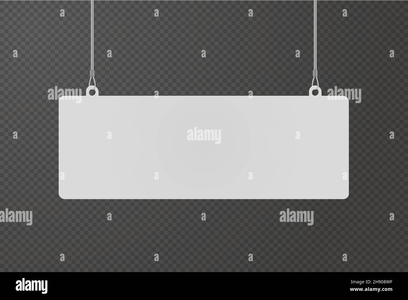 Rectangular dangler hanging from ceiling realistic mockup on ...