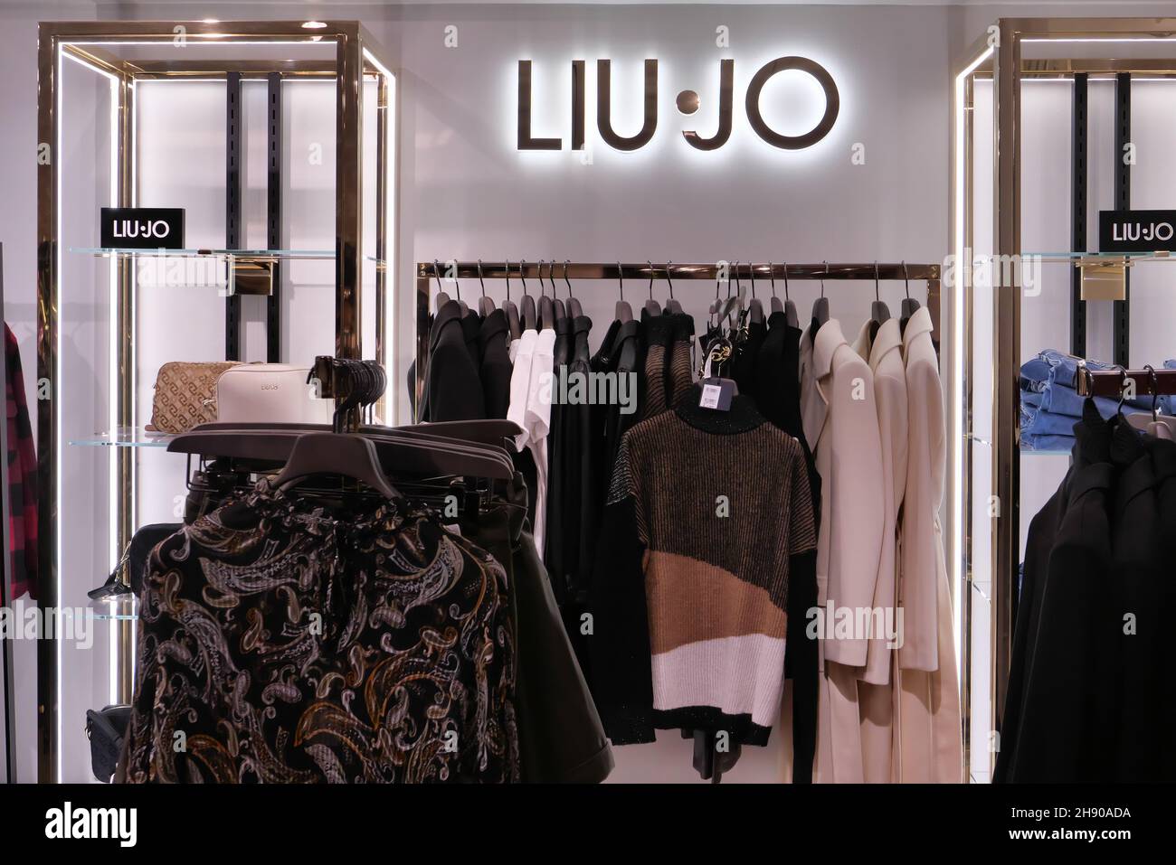 LIU JO CLOTHING ON DISPLAY INSIDE THE FASHION STORE Stock Photo - Alamy