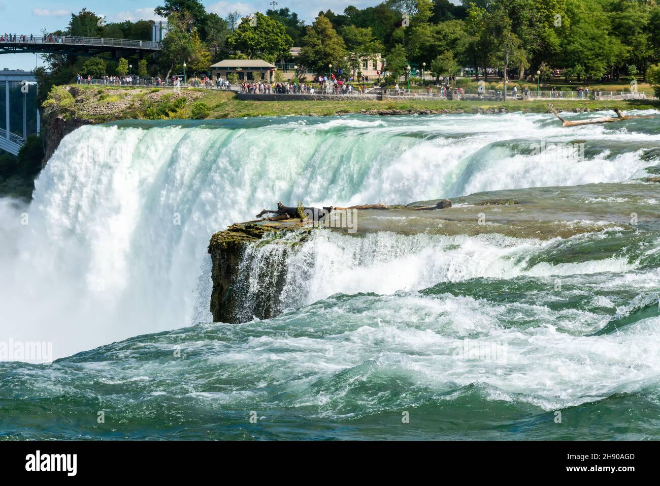 Niagara Falls, New York, United States of America – September 12, 2016. Niagara Falls on the Niagara River along the Canada–U.S. border. Stock Photo