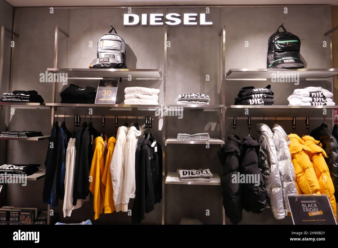 DIESEL CLOTHING ON DISPLAY INSIDE THE FASHION STORE Stock Photo - Alamy