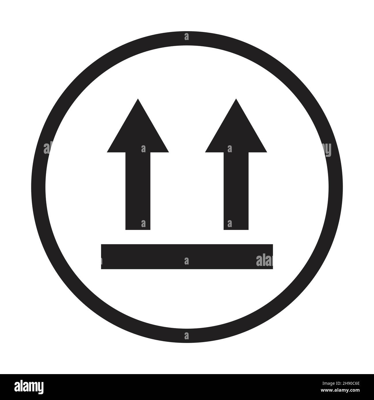 This way up package sticker icon vector. Upward packaging logo sign for graphic design, logo, website, social media, mobile app, UI illustration Stock Vector