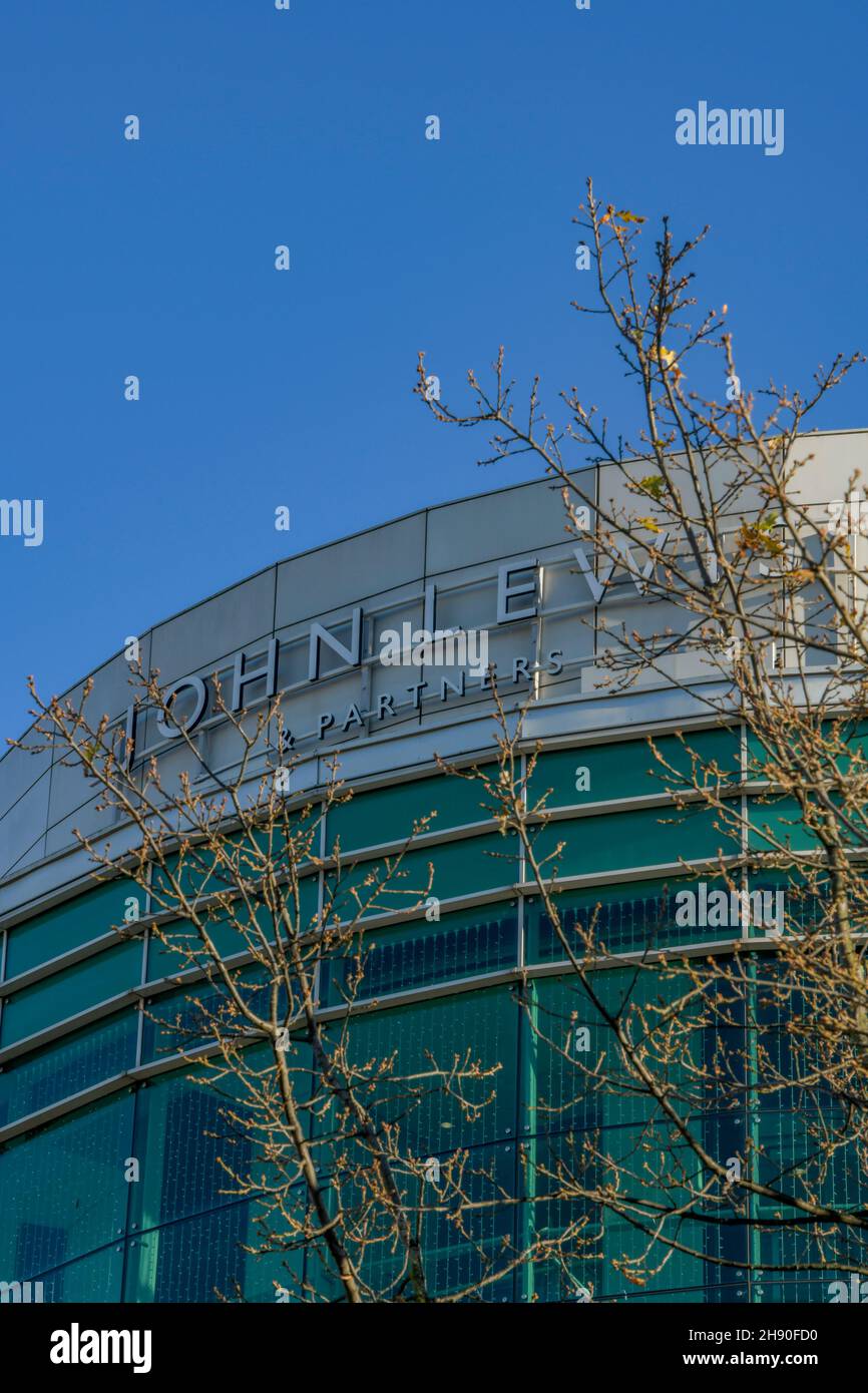 front glass foyer of large branch of john lewis partnership store in