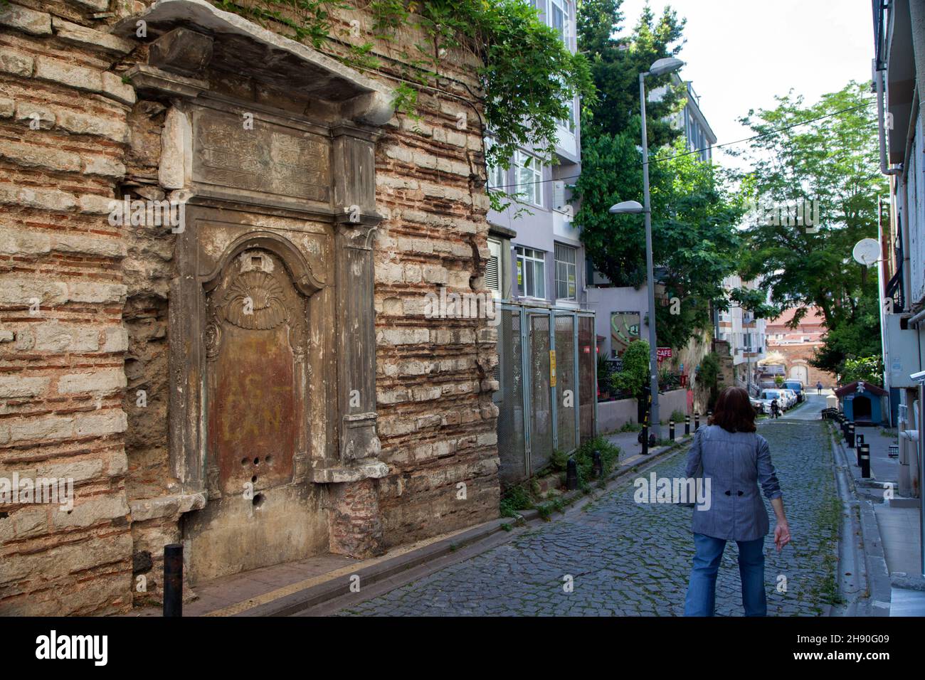 Besiktas,Istanbul - 05-28-2021:Historical Ottoman fountain in Ortakoy Stock Photo