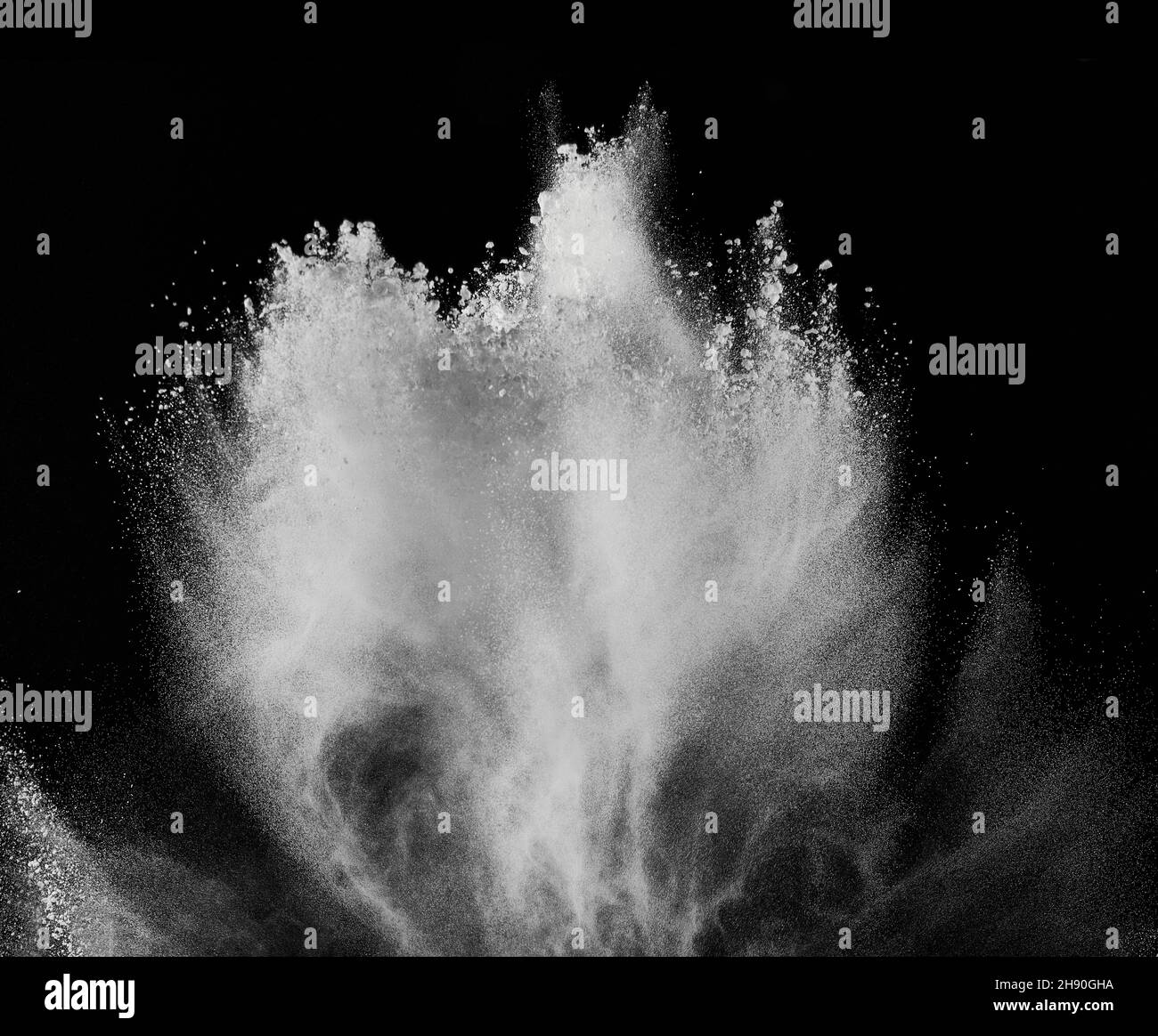 smoke powder explosion air background shape black dust explode flour inredient paint smoke splash cloud Stock Photo