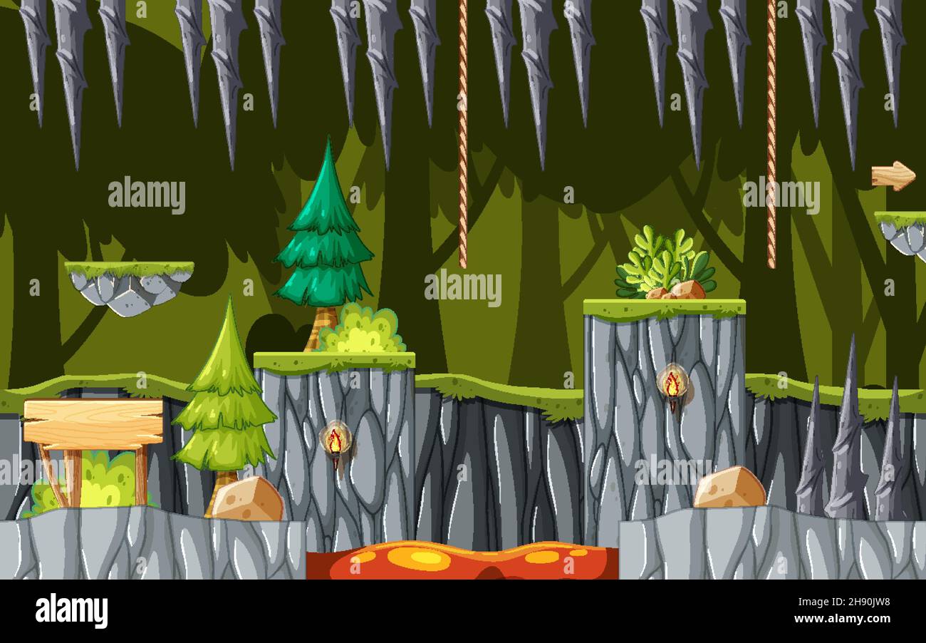 A Game Template Jungle Scene illustration Stock Vector Image & Art - Alamy